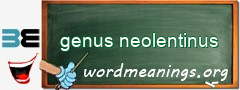 WordMeaning blackboard for genus neolentinus